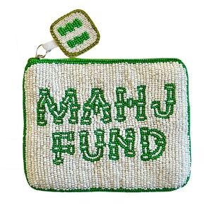 Mahjong Coin Purse, Mahj Fund Beaded Bag